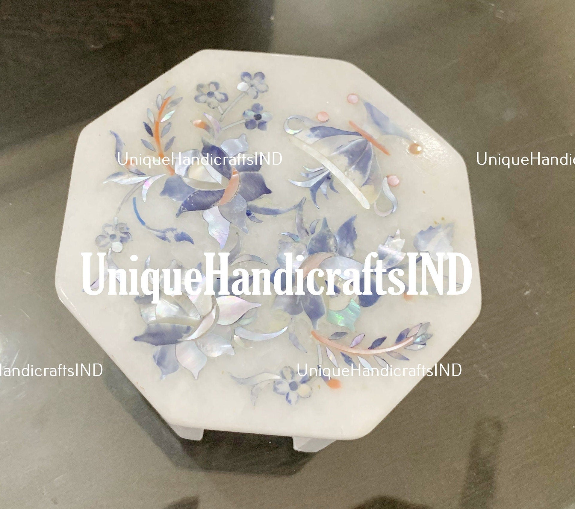 Natural Marble Coasters, Drink Coasters, Stone Coasters Set With Holder, Inlay Coasters,Wedding, Valentine, Housewarming, Mothers Day Gifts Unique Handicrafts IND