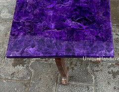 Amethyst Coffee Table Top Semi Precious gemstone Luxury Furniture for Home & Office Decor Unique Handicrafts IND
