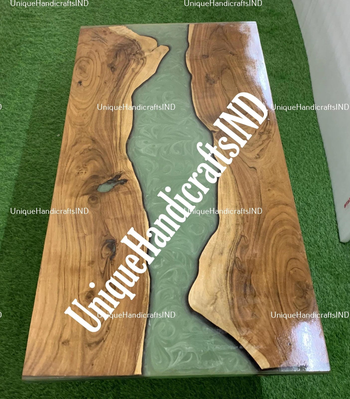 Epoxy Coffee Table, Green Epoxy Table Top, Wooden Table Top, Custom Epoxy River Table Top, Epoxy Dining Table, Epoxy desk Unique Handicrafts IND