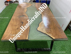 Epoxy Coffee Table, Green Epoxy Table Top, Wooden Table Top, Custom Epoxy River Table Top, Epoxy Dining Table, Epoxy desk Unique Handicrafts IND