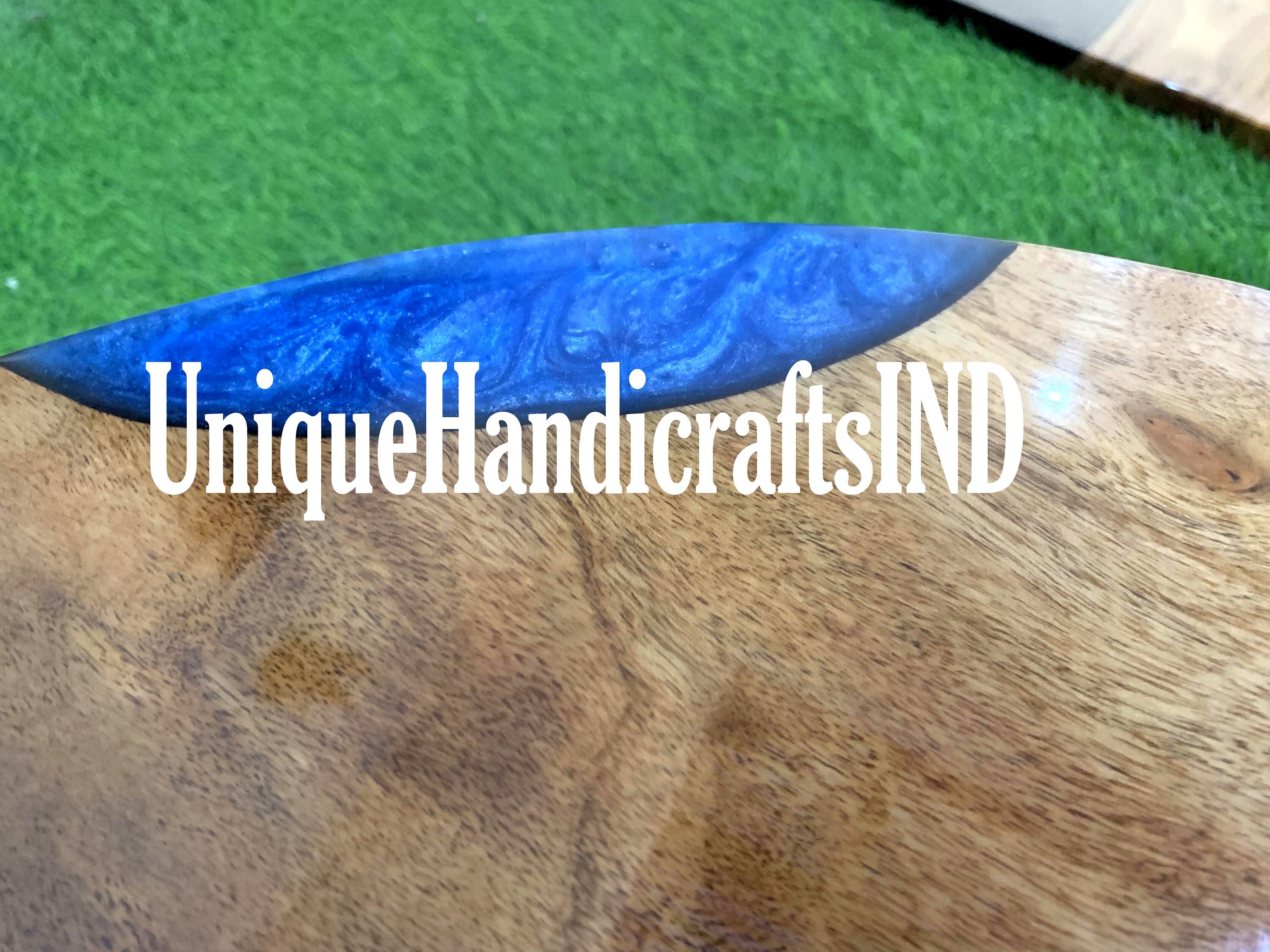 Modern Epoxy Resin Coffee Table in Blue | Handmade Furniture with Unique Resin Design | Stylish Living Room Decor Unique Handicrafts IND