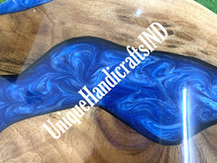 Modern Epoxy Resin Coffee Table in Blue | Handmade Furniture with Unique Resin Design | Stylish Living Room Decor Unique Handicrafts IND