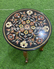 Side Table Top Black Marble Handmade Vintage Inlay Art Unique Furniture From India Unique Handicrafts IND