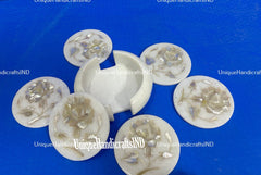 Halloween Sale Marble Coaster Floral Inlay / Stone Coaster set / Drinks Coasters With Holder Mother of pearls Stone Arts Gift Him Unique Handicrafts IND