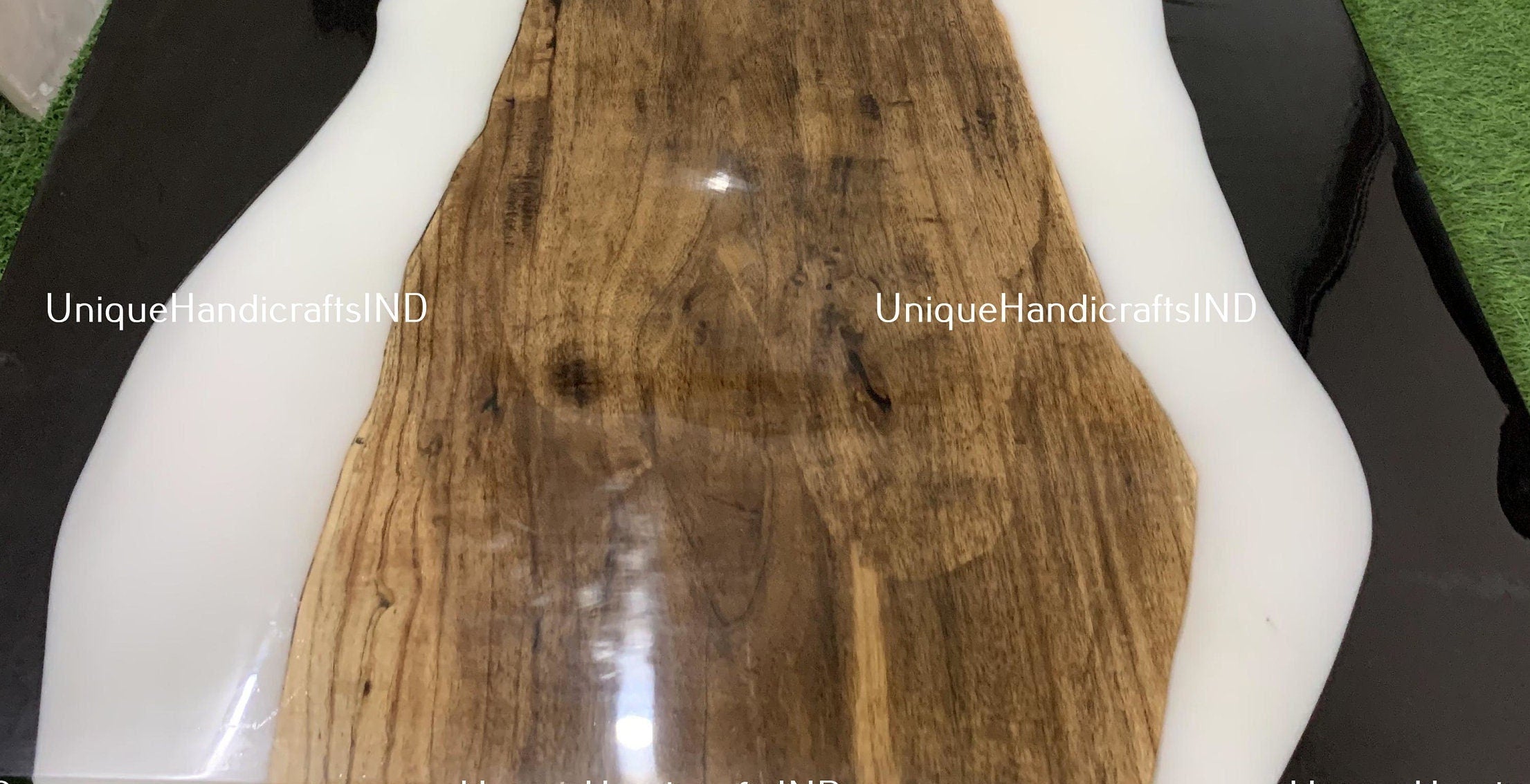 Dining Table Black,Epoxy Resin Table, Walnut Epoxy Table, Custom Live Edge Walnut Black Epoxy Dining Table, Made to Order Resin River Table Unique Handicrafts IND
