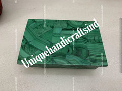 Jewelry Box, Malachite Green Stone Marble Jewelry Box, Marble Keepsake Box, Decorative Box , Accents, Made In India Handmade Gift For Her Unique Handicrafts IND