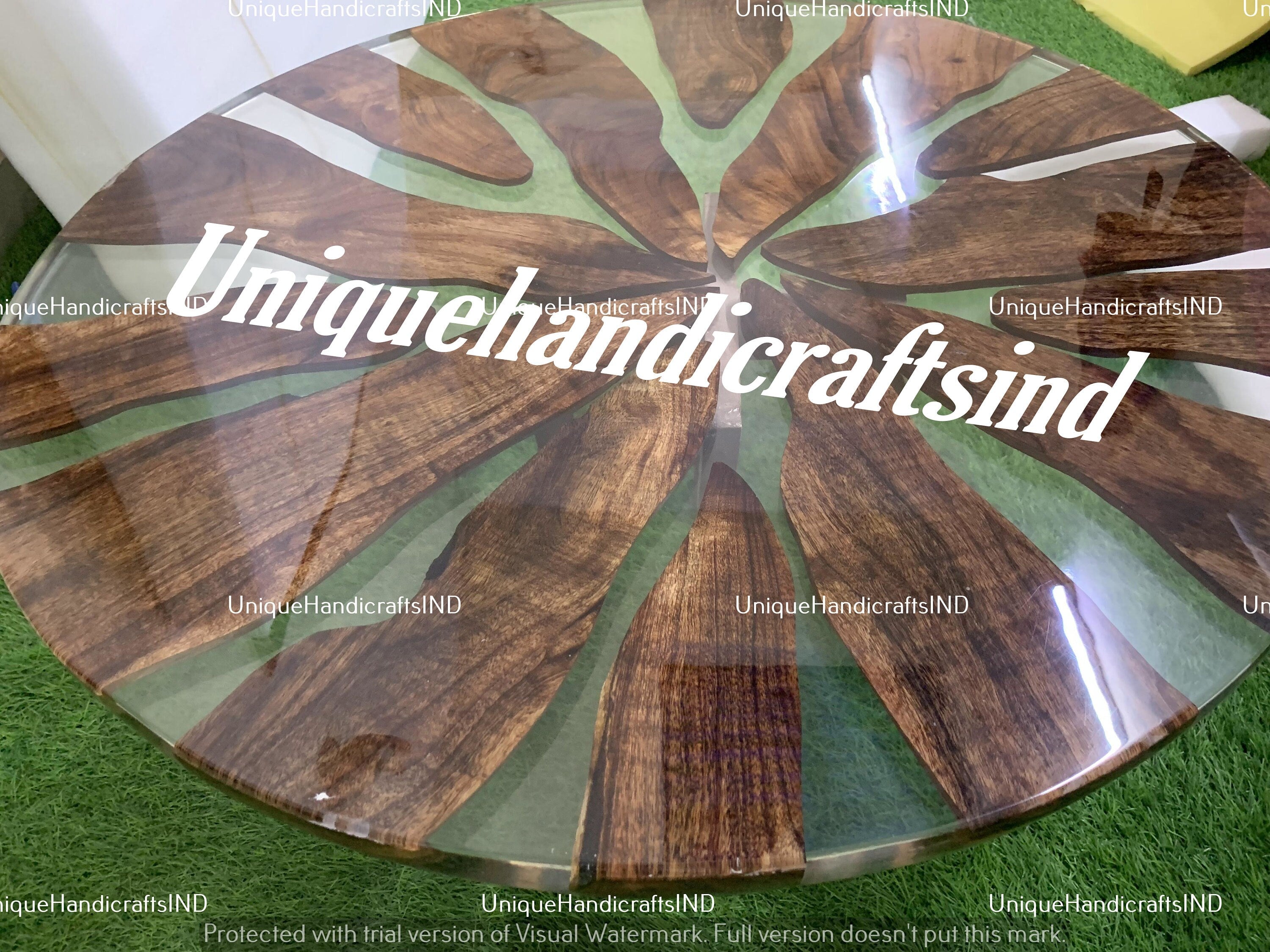 Round epoxy dining table, round epoxy table, Round Clear epoxy table, round epoxy coffee table, Round epoxy river table, Round Coffee table Unique Handicrafts IND