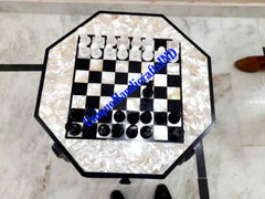 Marble Chess Set with Storage Box | Handmade Black & White Pieces | Elegant Home Decor Christmas Gifts Unique Handicrafts IND