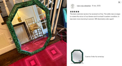 Natural Malachite Stone Wall Mirror Handmade Luxury Wall Hanging Mirror Living Room & Hallway Decors Gift for Her/Him Unique Handicrafts IND