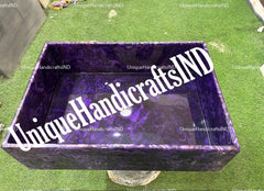 Sink wash Basin in Natural Amethyst  / Beautiful Natural Handmade Wash Basin Sink / Luxury Geode Amethyst Sink Home Decor Unique Handicrafts IND