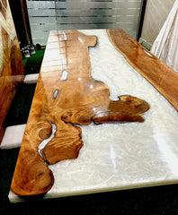 Live Edge Table - Wood and Epoxy Table - Custom Epoxy Table, Personalized Resin Table, Handmade Dining, Coffee Table Modern Rustic Furniture Unique Handicrafts IND