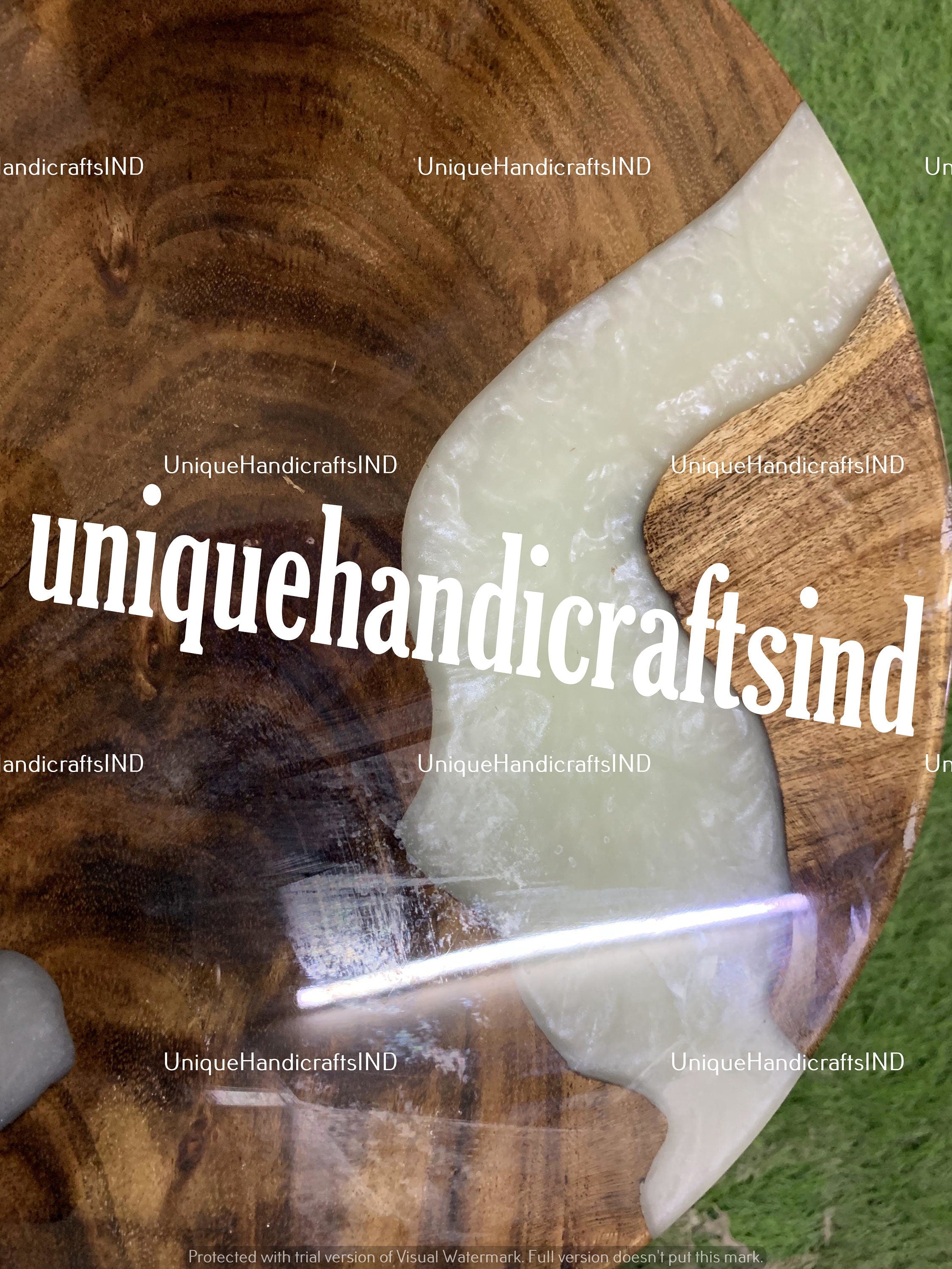 Epoxy Table, White Round Epoxy, Resin Coffee Table Tops, Epoxy Resin Dining Table ,Wooden Epoxy Resin Table, Housewarming Table Home Decors Unique Handicrafts IND