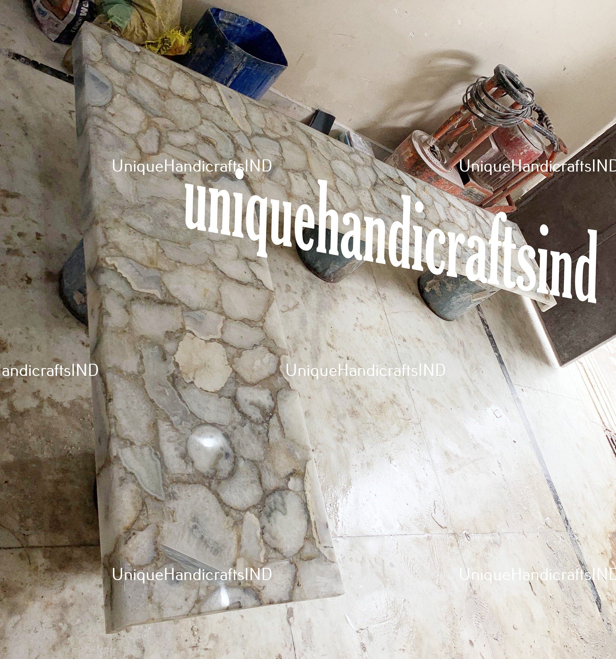 Custom Bar counter top L shape ,Stone Slab Counter/ L Shape Vanity Top Slab / Slab Kitchen Counter Slab Top/Dining top Bar & Kitchen Decor Unique Handicrafts IND