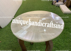 Selenite Table Top,Selenite Coffee Table Top,Selenite Round Dining Table Top,Selenite Counter Table Top,Home Decor Sun Rays Design Unique Handicrafts IND
