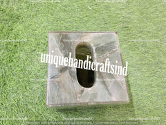 Smoky Quartz Tissue Box, Handmade Bathroom Vanity Tissue Box Home Decor Accessories Unique Handicrafts IND