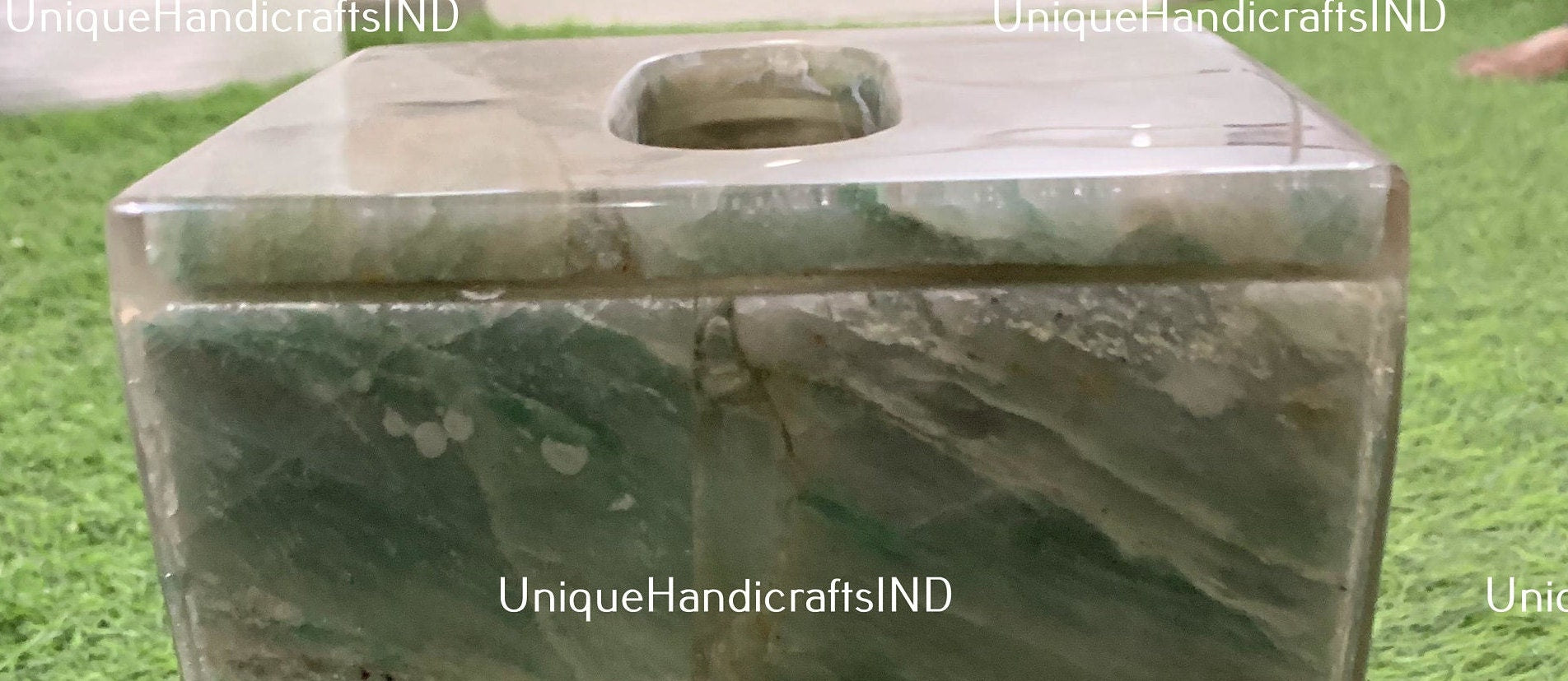 Smoky Quartz Tissue Box, Handmade Bathroom Vanity Tissue Box Home Decor Accessories Unique Handicrafts IND