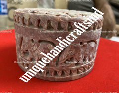 Jewelry Box With Naturals Soapstone Marble Filigree Handmade Art Best Birthday Gift For her Unique Handicrafts IND