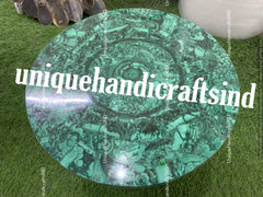 Malachite Coffee Table Top, Malachite Dining Table, Natural Stone Table, Malachite Stone Table, Malachite Inlay Table, Green Table Top Unique Handicrafts IND