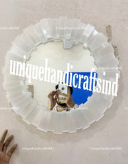 Halloween Sale Selenite Round Wall Mirror, Wall Mirror, Mirror ( Can be customized as per the size and design) Unique Handicrafts IND