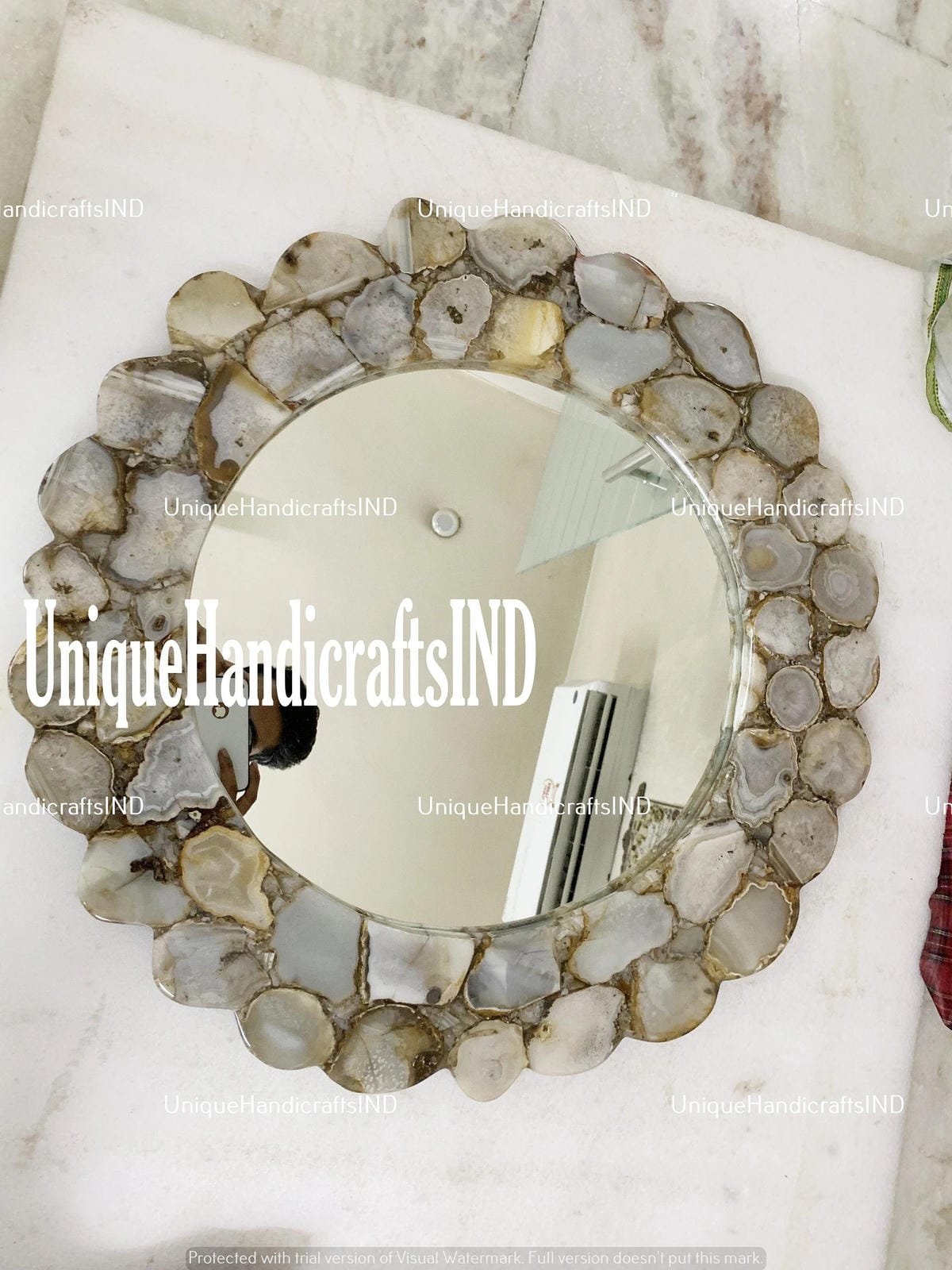 Agate Mirror / handmade natural stone exclusive mirrors for living room decor, bathroom decor,kitchen decor Unique Handicrafts IND