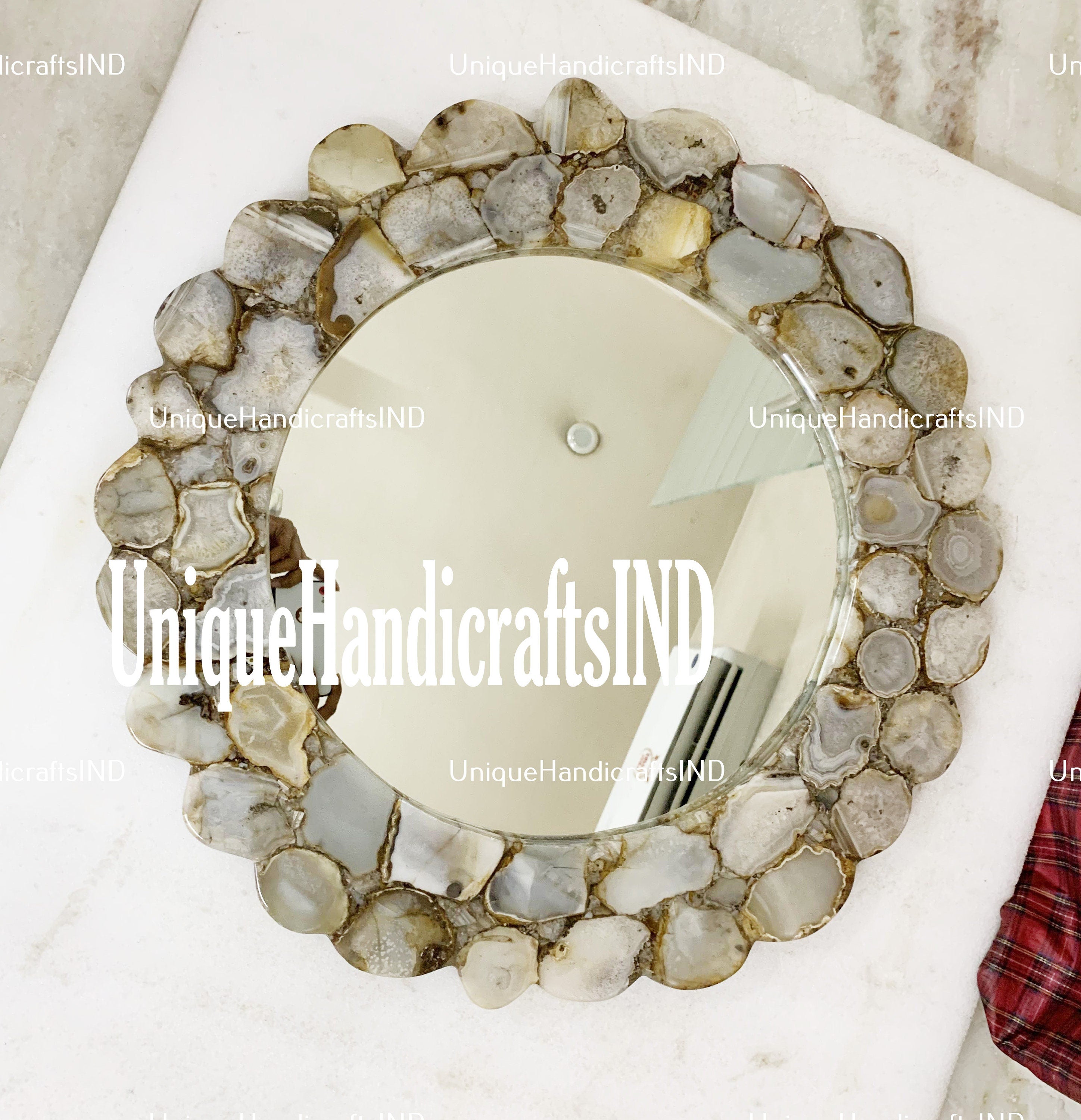 Agate Mirror / handmade natural stone exclusive mirrors for living room decor, bathroom decor,kitchen decor Unique Handicrafts IND