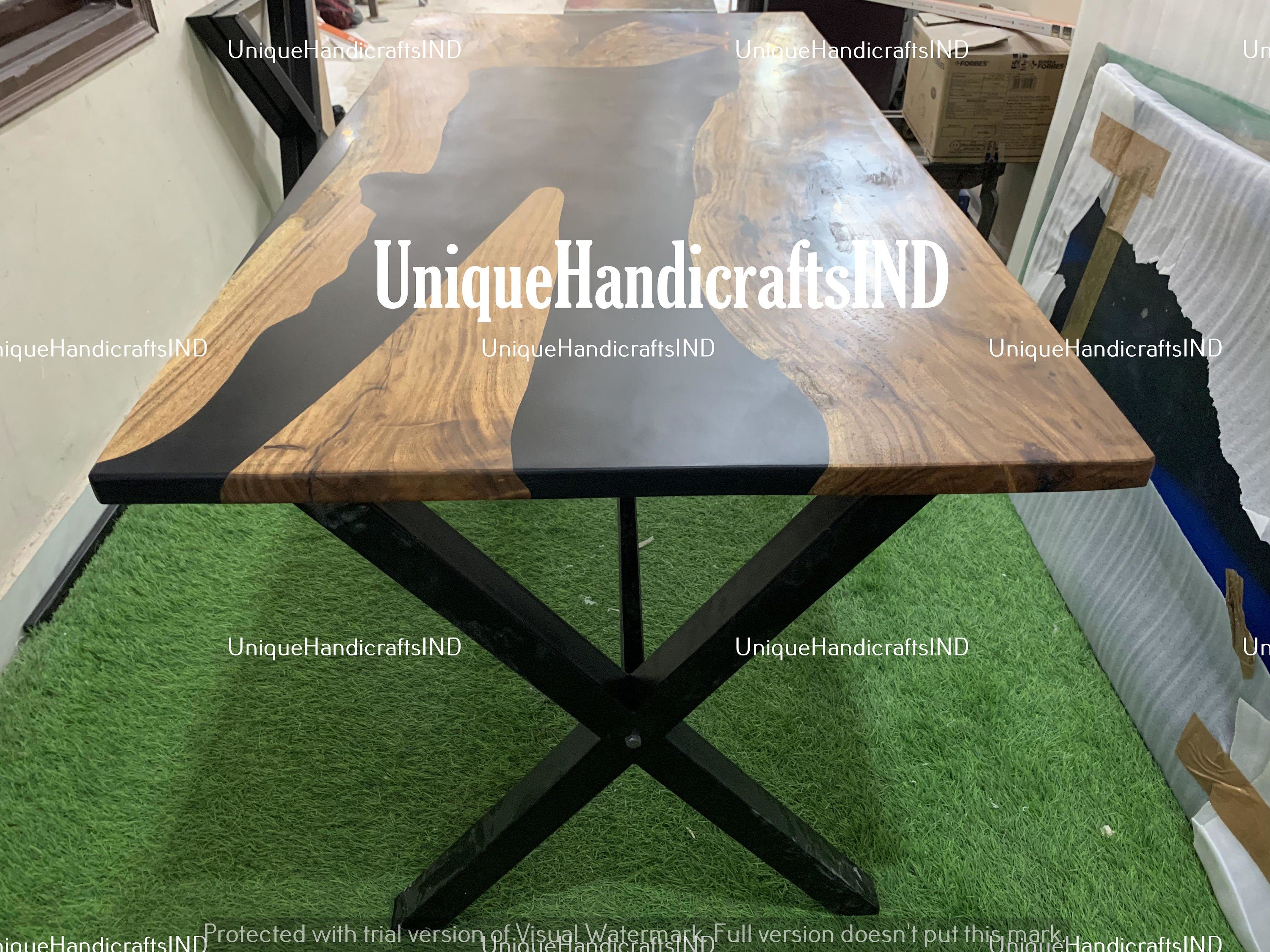 Epoxy Table, dining, sofa, center table top Live Edge Walnut Table ,Custom Order, Epoxy Resin River Table, Natural Wood Furniture Unique Handicrafts IND