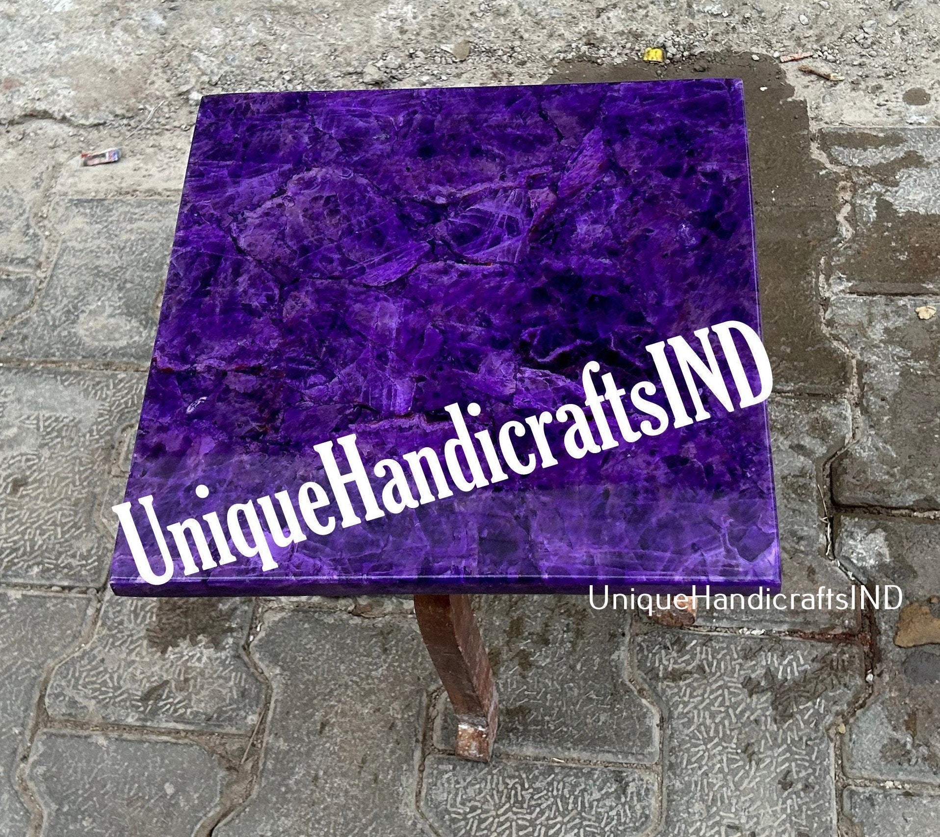 Amethyst Coffee Table Top Semi Precious gemstone Luxury Furniture for Home & Office Decor Unique Handicrafts IND