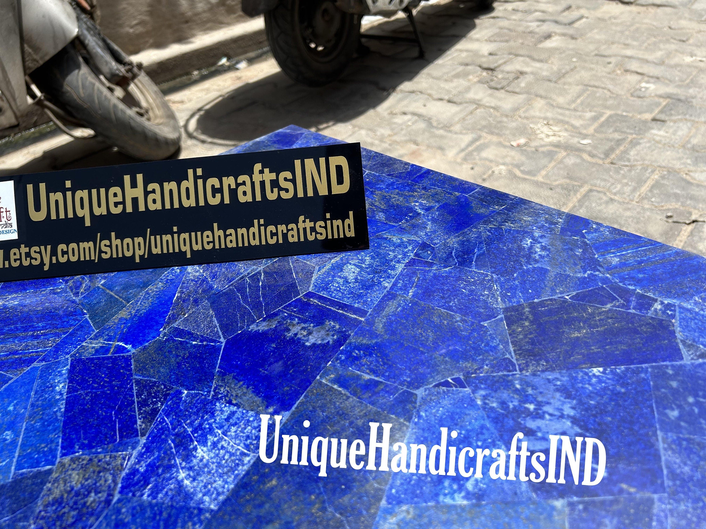 Buy Blue Lapis lazuli Marble Sofa Center Table Top/ Coffee/ Dining/ Dine Table Tops Slab Mid Century Modern Furniture (customizable) Unique Handicrafts IND