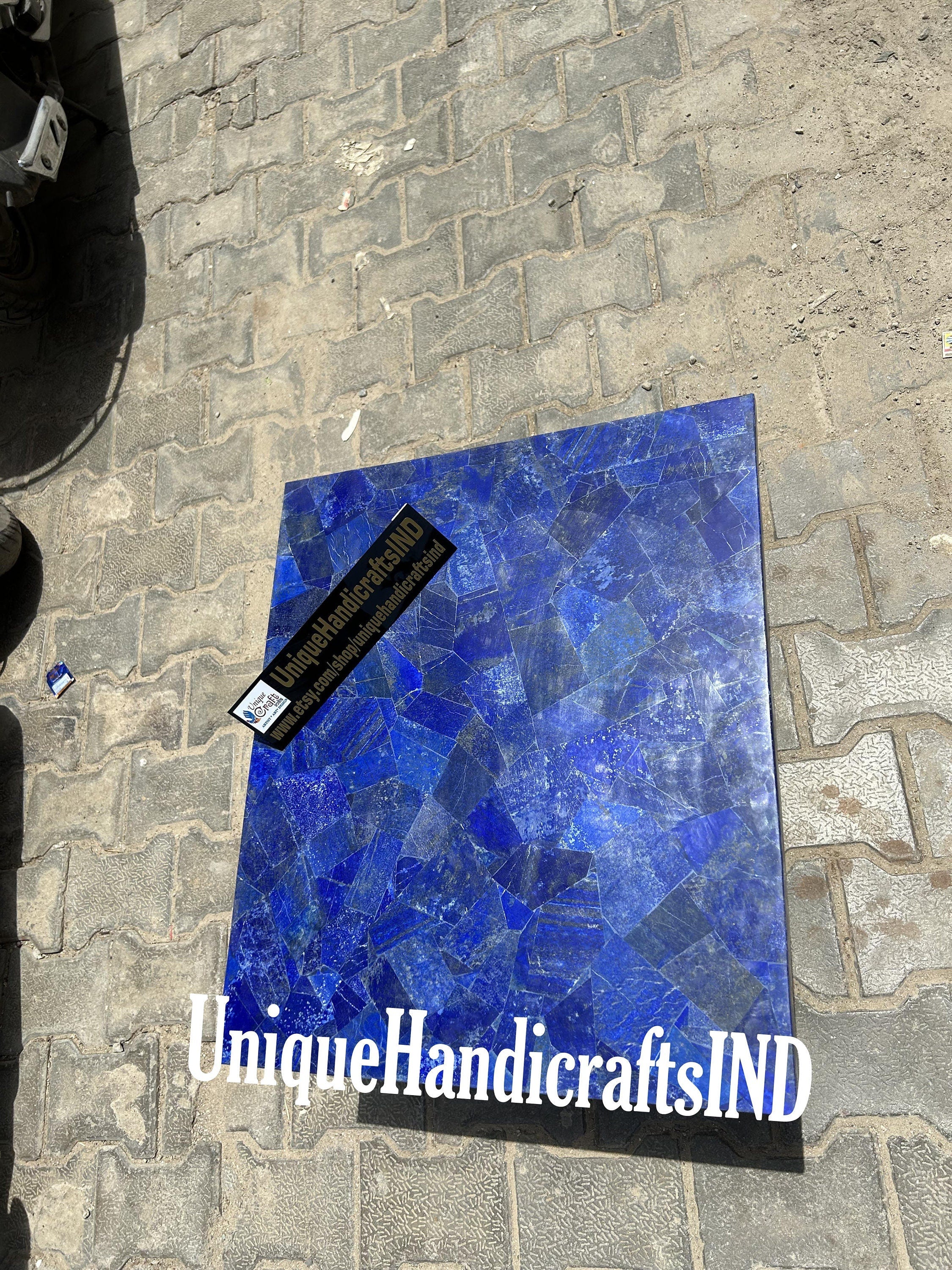 Buy Blue Lapis lazuli Marble Sofa Center Table Top/ Coffee/ Dining/ Dine Table Tops Slab Mid Century Modern Furniture (customizable) Unique Handicrafts IND