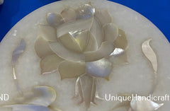 Halloween Sale Marble Coaster Floral Inlay / Stone Coaster set / Drinks Coasters With Holder Mother of pearls Stone Arts Gift Him Unique Handicrafts IND