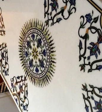 Pietra Dura Art Dining Table Top Marble Living Room Table Home Decor Furniture For Gift Her Unique Handicrafts IND