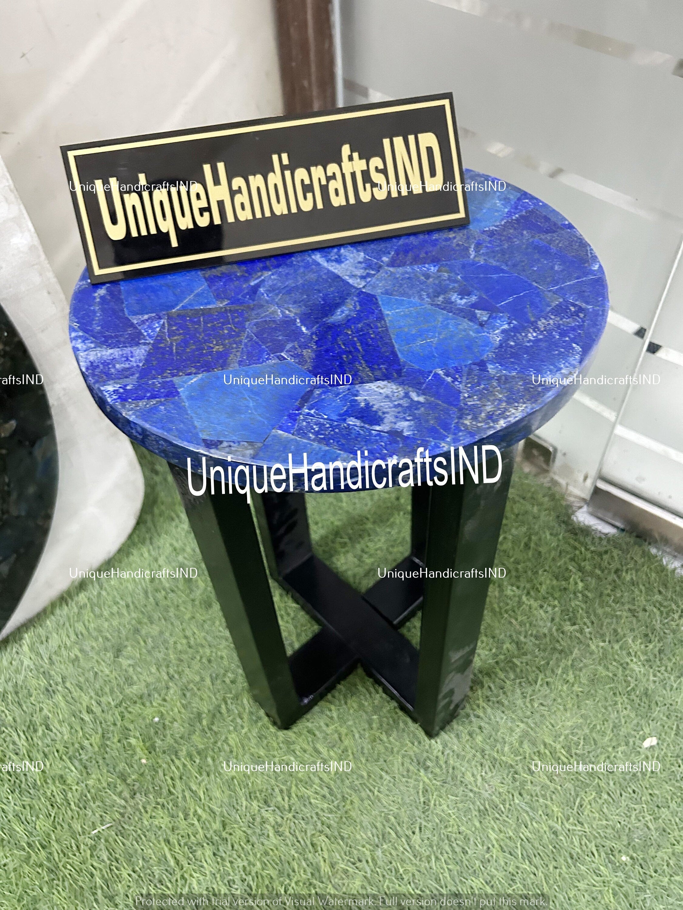 Coffee Table, marble coffee table/ Lapis Lazuli Round Table Top, Dining Table, Custom Made Unique Handicrafts IND