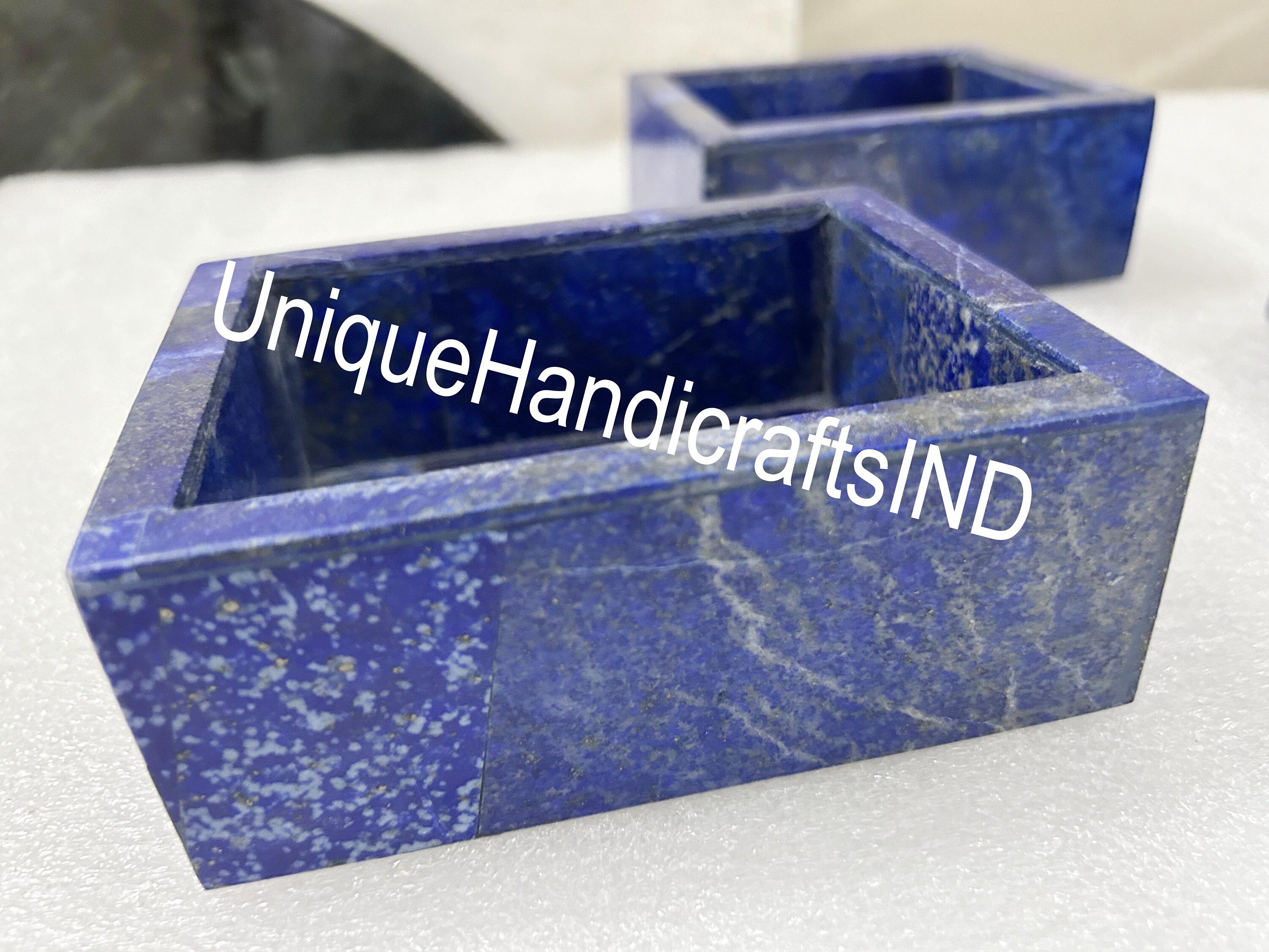 Bathroom Decor Marble Soap Dish in Lapis Lazuli Inlay Stone Arts Housewarming Gifts Unique Handicrafts IND