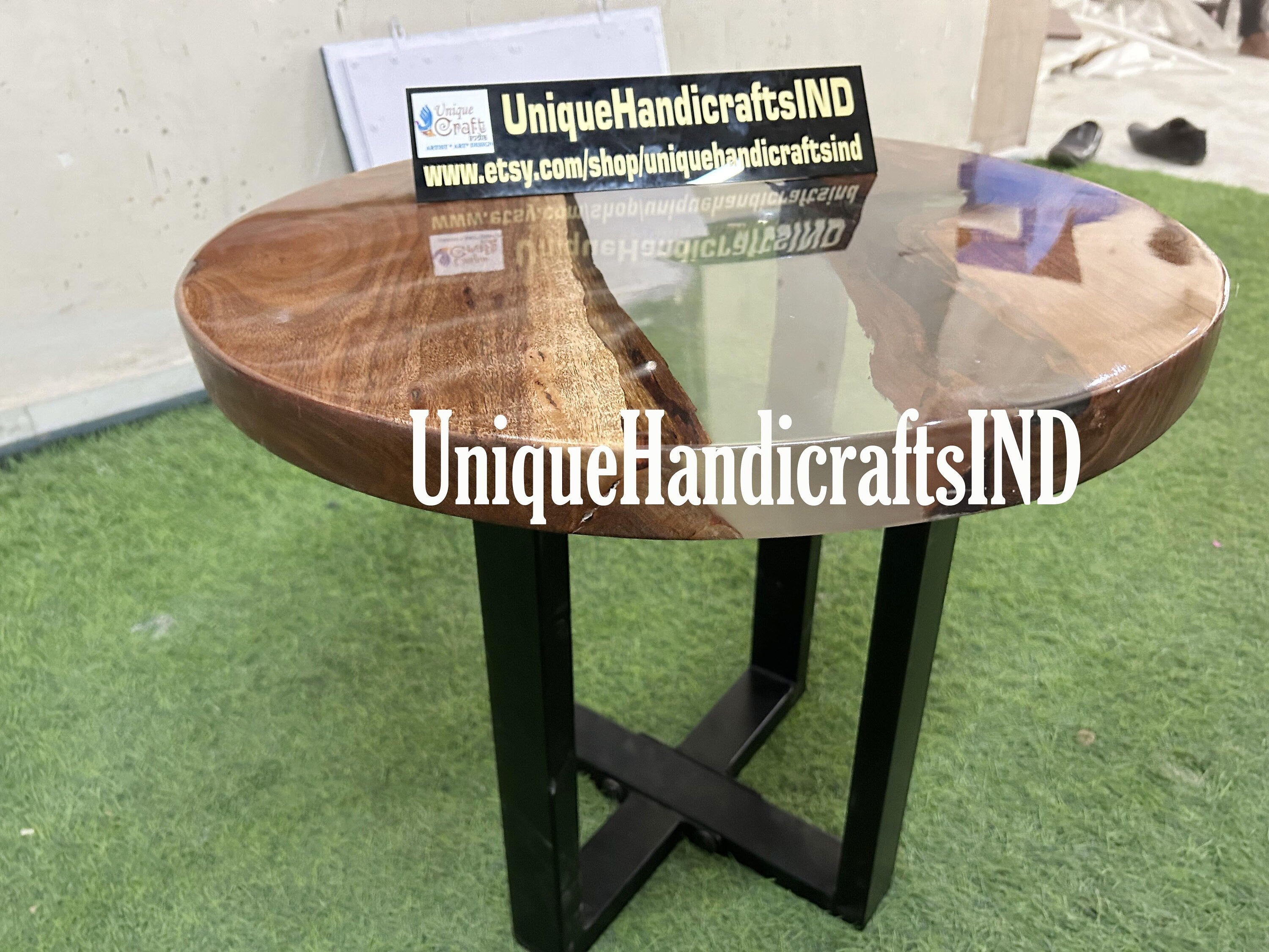 Ultra Clear Resin Epoxy Table, Coffee Table, Wooden Table, Clear Epoxy Table, River Epoxy Wood Table, Hand Made Table, Live Edge Table Unique Handicrafts IND