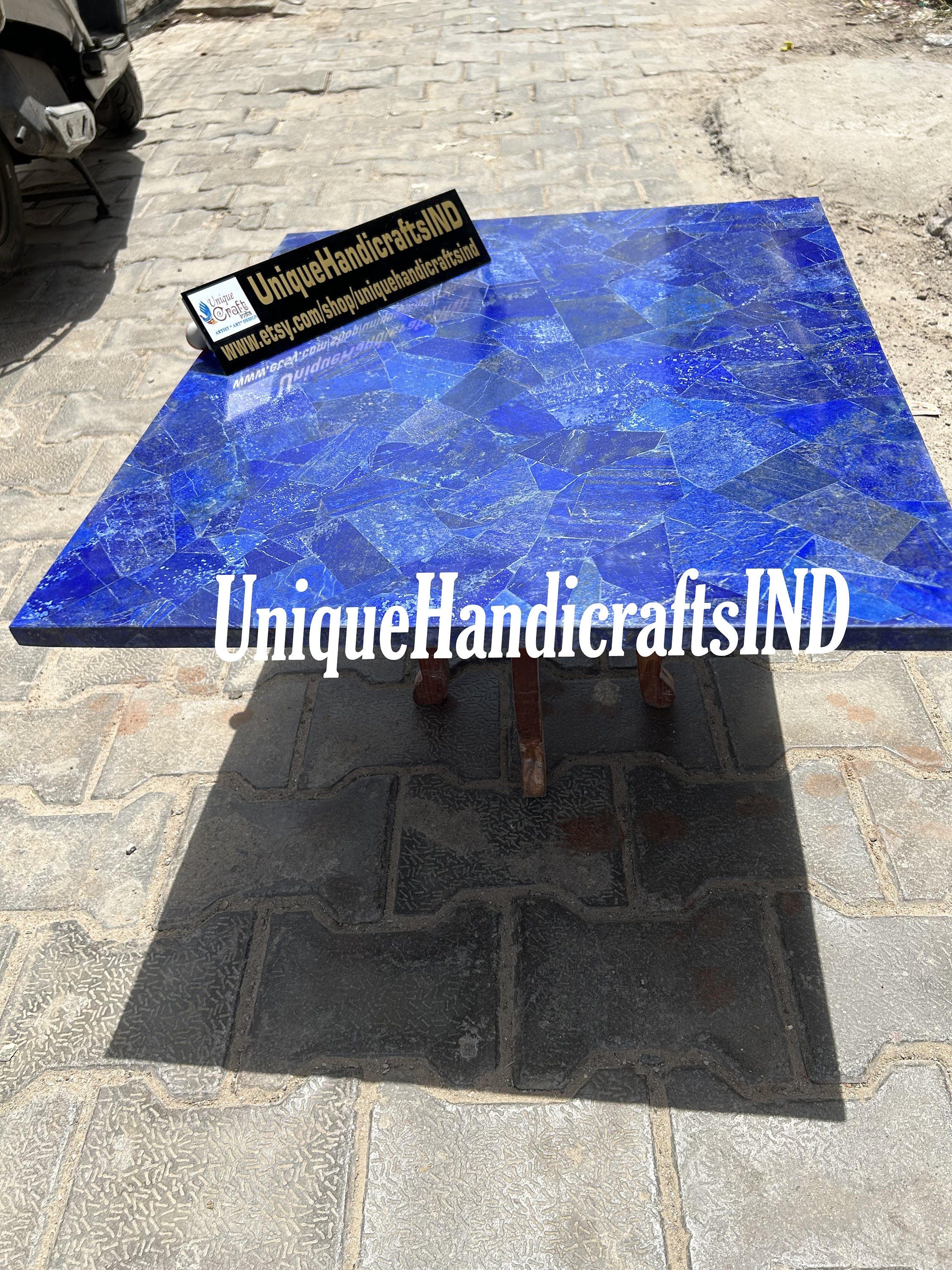 Buy Blue Lapis lazuli Marble Sofa Center Table Top/ Coffee/ Dining/ Dine Table Tops Slab Mid Century Modern Furniture (customizable) Unique Handicrafts IND