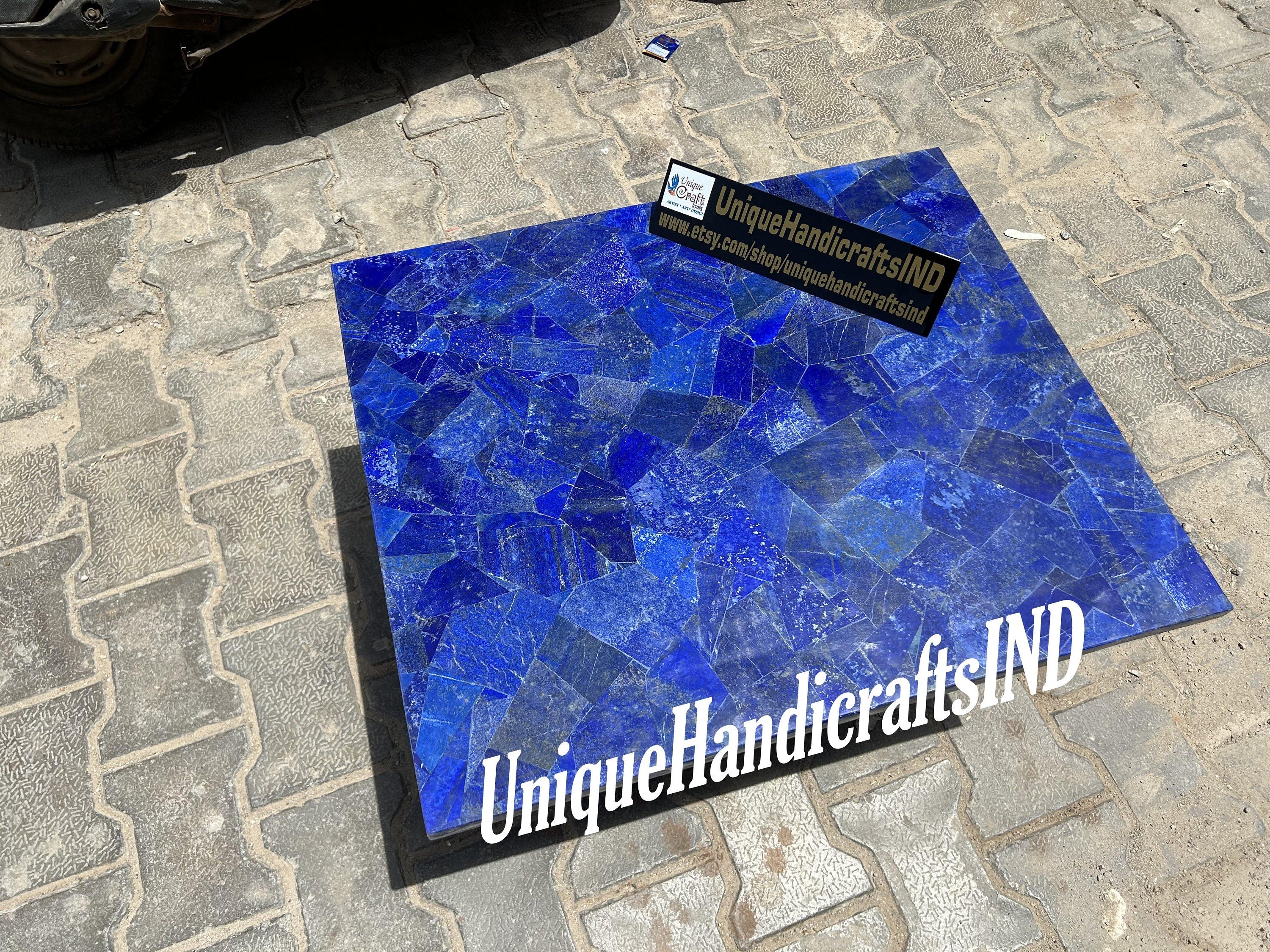 Buy Blue Lapis lazuli Marble Sofa Center Table Top/ Coffee/ Dining/ Dine Table Tops Slab Mid Century Modern Furniture (customizable) Unique Handicrafts IND