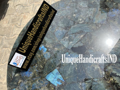 Round Labradorite Table Top | Handmade Coffee, Side & Sofa Table | Gemstone Dining Table for Living Room, Office, or Dining Area Unique Handicrafts IND