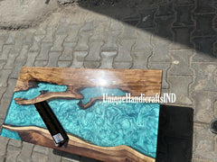 Buy Blue Epoxy Resin Table, Walnut Coffee Table, Live Edge Coffee Table, Wood Coffee Table, Modern Coffee Table mid Century Modern Arts Unique Handicrafts IND