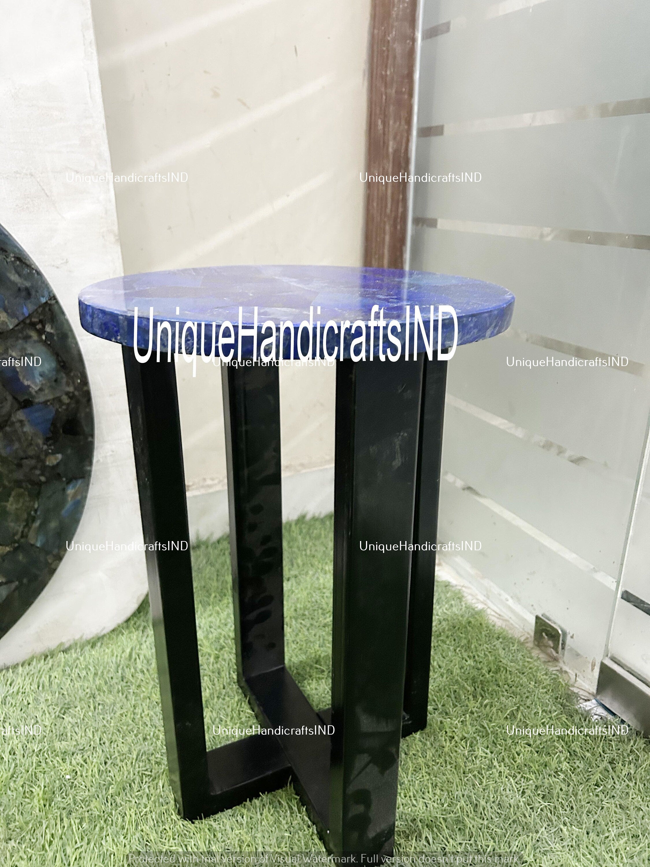 Coffee Table, marble coffee table/ Lapis Lazuli Round Table Top, Dining Table, Custom Made Unique Handicrafts IND
