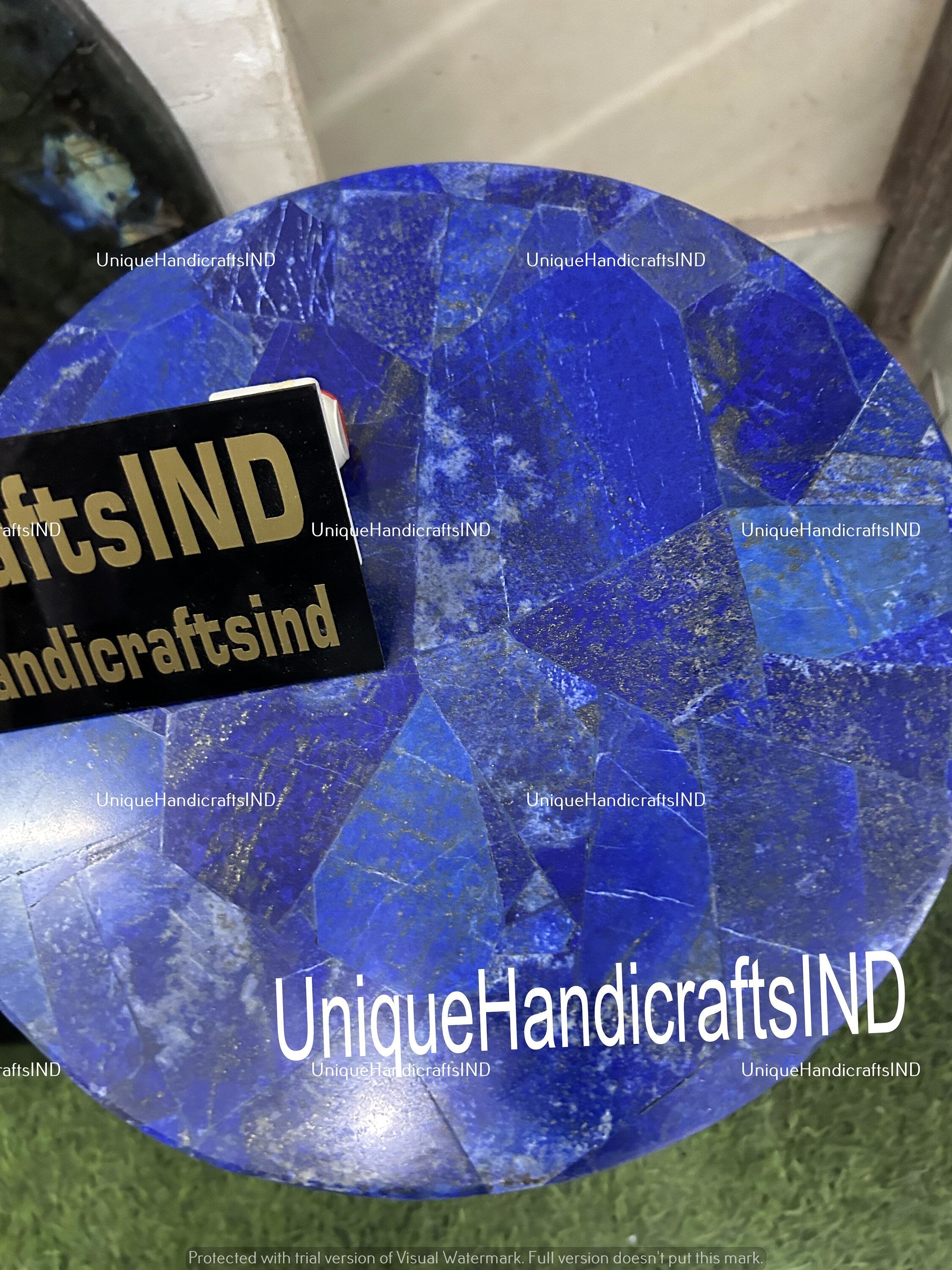Coffee Table, marble coffee table/ Lapis Lazuli Round Table Top, Dining Table, Custom Made Unique Handicrafts IND