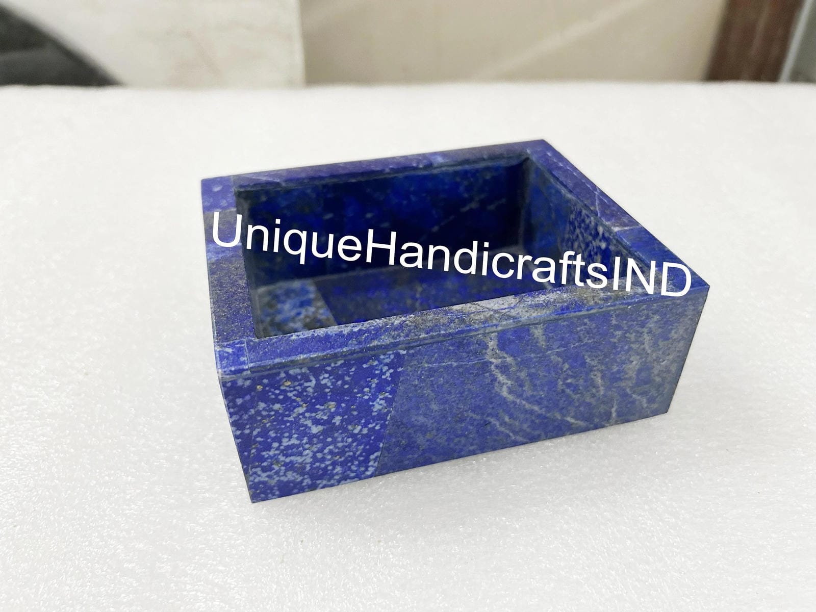 Bathroom Decor Marble Soap Dish in Lapis Lazuli Inlay Stone Arts Housewarming Gifts Unique Handicrafts IND