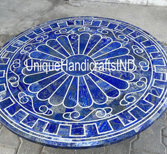Unique Lapis Lazuli Marble Table Top Handicraft Pietra Dura Work Home Decor Interior Unique Handicrafts IND