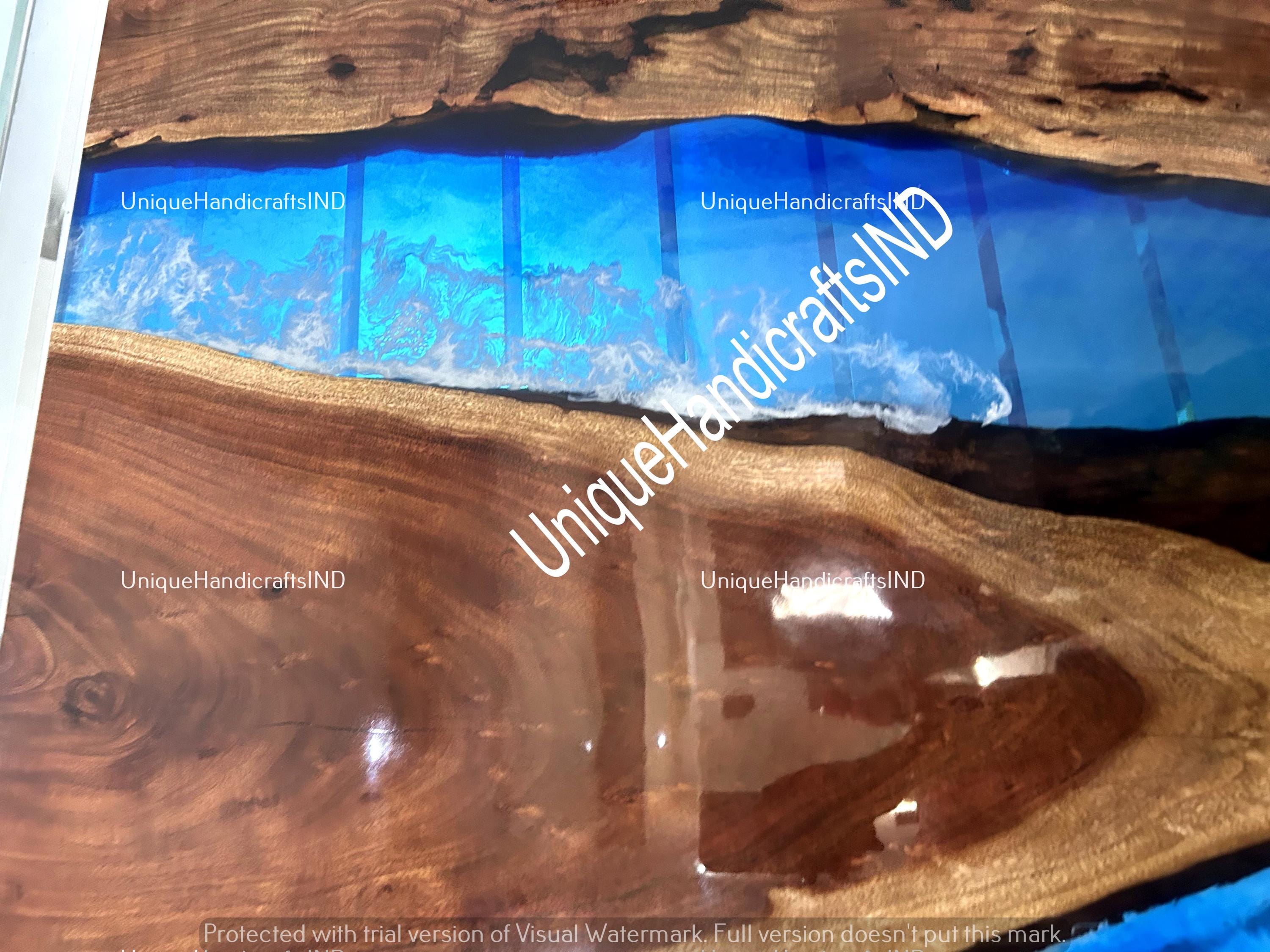 Wall-Mounted Sliding Barn Door, Handmade Ocean Blue Epoxy Resin Door, Barn Door ,Epoxy Barn Door ,Live Edge Resin Door, Custom Hanging Door Unique Handicrafts IND