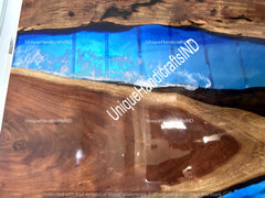 Wall-Mounted Sliding Barn Door, Handmade Ocean Blue Epoxy Resin Door, Barn Door ,Epoxy Barn Door ,Live Edge Resin Door, Custom Hanging Door Unique Handicrafts IND