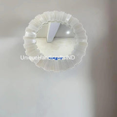 Luxury Wall Mirror | Selenite Mirror | Elegant Makeup & Vanity Design | High Quality Wavy Reflection Decor Unique Handicrafts IND