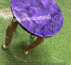 Stunning Round Amethyst Stone Center Sofa Coffee Table Crystal Healing Gemstone Modern Arts Furniture Living Room Decors Unique Handicrafts IND