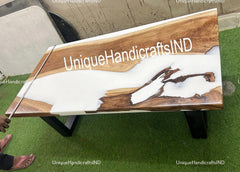 Custom Order Natural Walnut White Epoxy Table -Live Edge - River Table - Dining Table-Coffee Table-Office Table-Kitchen Table- %100 Handmade Unique Handicrafts IND