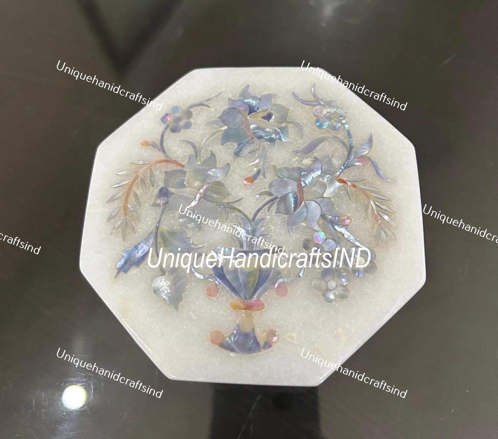 Halloween Sale Mother of Pearl Inlay Coaster set, Wedding Gift, Custom Coasters, Gift for Home, Personalized Marble Coaster, Engagement Gift Unique Handicrafts IND