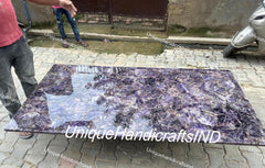 Purple Amethyst Stone Countertop Interior Furniture, Amethyst Stones Table, Agate Meeting Table, Agate Office Desk, Kitchen Counters Slab Unique Handicrafts IND