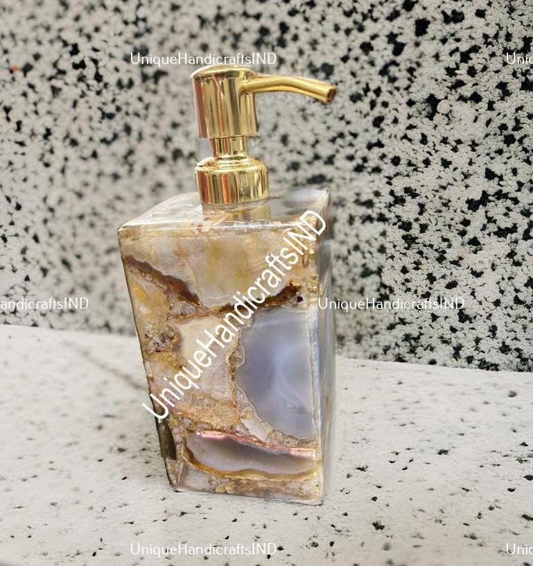 Stone Soap Dispenser | Handcrafted Liquid Dispenser | Shampoo, Lotion, Handwash Holder | Elegant Home Décor & Bath Accessories Unique Handicrafts IND